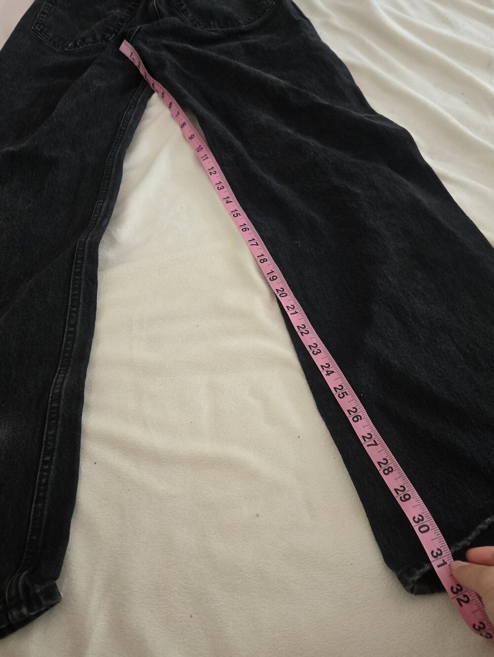 Abercrombie & Fitch 90's Relaxed Jeans Curve Love High Rise Split Hem Black 26/2 - Picture 5 of 6